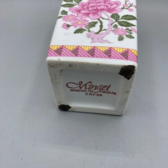 Mingei Handcrafted Vintage Floral 10in Vase Made In Japan - Picture 4 of 4
